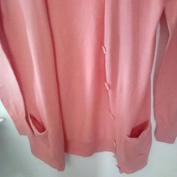 J. Crew Pink All Cotton lightweight cardigan - Picture 4 of 5